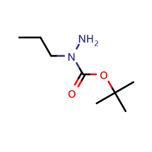 Chemical structure of tert-Butyl 1-propylhydrazine-1-car boxylate , CAS 737001-67-1, AChemBlock X216770