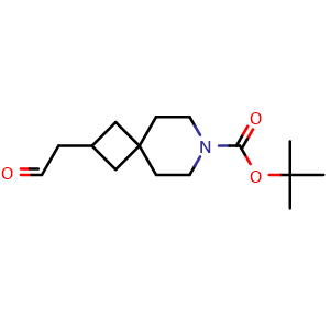 Chemical structure of tert-butyl 2-(2-oxoethyl)-7-azaspiro[3.5]nonane-7-carboxylate , CAS 1416176-03-8, AChemBlock X216771