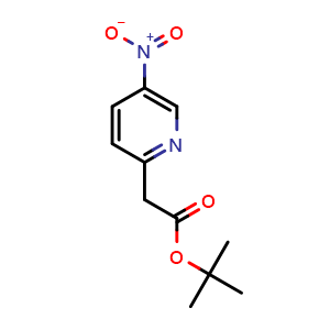 Chemical structure of tert-butyl 2-(5-nitropyridin-2-yl)acetate , CAS 790714-73-7, AChemBlock X216777