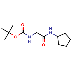 Chemical structure of tert-Butyl 2-(cyclopentylamino)-2-oxoethylcarbamate , CAS 1824064-71-2, AChemBlock X216779