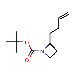 Chemical structure of tert-butyl 2-but-3-enylazetidine-1-carboxylate , CAS 2639875-98-0, AChemBlock X216788
