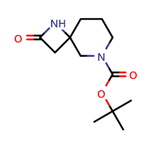 Chemical structure of tert-butyl 2-oxo-1,8-diazaspiro[3.5]nonane-8-carboxylate , CAS 1694547-78-8, AChemBlock X216794
