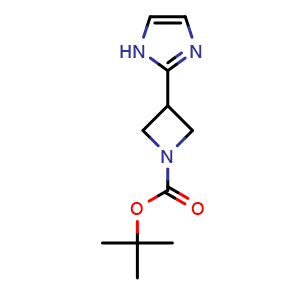 Chemical structure of tert-butyl 3-(1H-imidazol-2-yl)azetidine-1-carboxylate , CAS 1234710-02-1, AChemBlock X216797