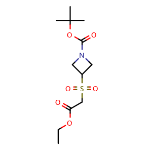 Chemical structure of tert-butyl 3-(2-ethoxy-2-oxoethanesulfonyl)azetidine-1-carboxylate , CAS 1648864-57-6, AChemBlock X216800