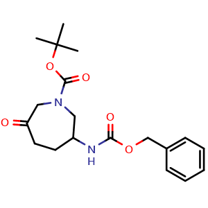 Chemical structure of tert-butyl 3-(benzyloxycarbonylamino)-6-oxo-azepane-1-carboxylate , CAS 2940956-69-2, AChemBlock X216811
