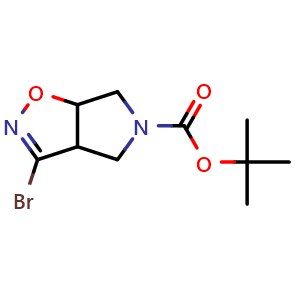 Chemical structure of tert-butyl 3-bromo-3a,4,6,6a-tetrahydro-5H-pyrrolo[3,4-d]isoxazole-5-carboxylate , CAS 227619-53-6, AChemBlock X216827