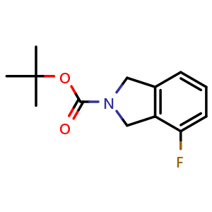 Chemical structure of tert-butyl 4-fluoro-2,3-dihydro-1H-isoindole-2-carboxylate , CAS 871013-93-3, AChemBlock X216874
