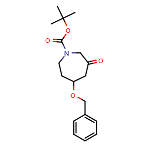 Chemical structure of tert-butyl 5-benzyloxy-3-oxo-azepane-1-carboxylate , CAS 1801454-87-4, AChemBlock X216885