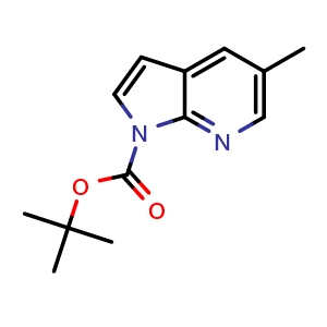 Chemical structure of tert-Butyl 5-methyl-1H-pyrrolo[2,3-b]pyridine-1-carboxylate , CAS 2901095-69-8, AChemBlock X216891