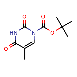 Chemical structure of tert-butyl 5-methyl-2,4-dioxo-1,2,3,4-tetrahydropyrimidine-1-carboxylate , CAS 402848-98-0, AChemBlock X216892