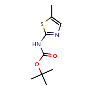 Chemical structure of tert-Butyl 5-methylthiazol-2-ylcarbamate , CAS 1186298-92-9, AChemBlock X216894