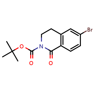 Chemical structure of tert-butyl 6-bromo-1-oxo-1,2,3,4-tetrahydroisoquinoline-2-carboxylate , CAS 1214900-33-0, AChemBlock X216899