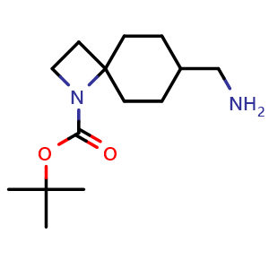 Chemical structure of tert-butyl 7-(aminomethyl)-1-azaspiro[3.5]nonane-1-carboxylate , CAS 2920401-73-4, AChemBlock X216909