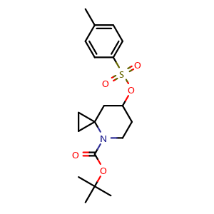 Chemical structure of tert-butyl 7-(p-tolylsulfonyloxy)-4-azaspiro[2.5]octane-4-carboxylate , CAS 2724265-31-8, AChemBlock X216912