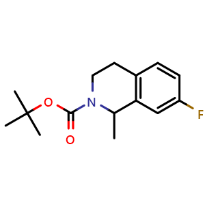 Chemical structure of tert-butyl 7-fluoro-1-methyl-3,4-dihydroisoquinoline-2(1H)-carboxylate , CAS 1626593-50-7, AChemBlock X216917
