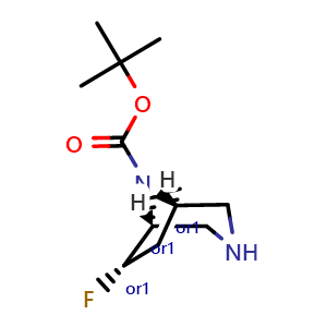 Chemical structure of tert-butyl endo-6-fluoro-3,8-diazabicyclo[3.2.1]octane-8-carboxylate , CAS 2940861-05-0, AChemBlock X216942