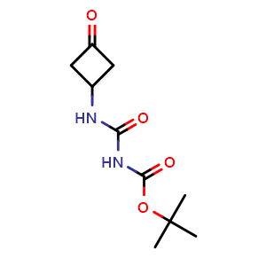 Chemical structure of tert-butyl N-((3-oxocyclobutyl)carbamoyl)carbamate , CAS 1552322-77-6, AChemBlock X216946