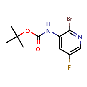 Chemical structure of tert-butyl N-(2-bromo-5-fluoropyridin-3-yl)carbamate , CAS 2680869-45-6, AChemBlock X216949
