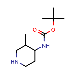 Chemical structure of tert-butyl N-(3-methyl-4-piperidyl)carbamate , CAS 866538-96-7, AChemBlock X216953