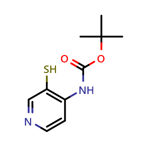 Chemical structure of tert-butyl N-(3-sulfanylpyridin-4-yl)carbamate , CAS 365996-04-9, AChemBlock X216954