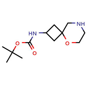 Chemical structure of tert-butyl N-(5-oxa-8-azaspiro[3.5]nonan-2-yl)carbamate , CAS 2387313-37-1, AChemBlock X216962