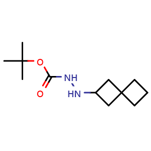 Chemical structure of tert-butyl N-(spiro[3.3]heptan-2-ylamino)carbamate , CAS 2835405-55-3, AChemBlock X216967