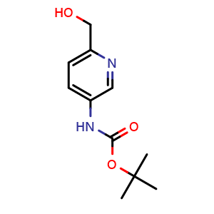 Chemical structure of tert-butyl N-[6-(hydroxymethyl)pyridin-3-yl]carbamate , CAS 323578-38-7, AChemBlock X216995