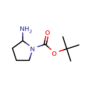 Chemical structure of tert-Butyl2-aminopyrrolidine-1-carboxylate , CAS 121537-94-8, AChemBlock X217018