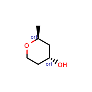Chemical structure of trans-2-methyltetrahydropyran-4-ol , CAS 55230-32-5, AChemBlock X217043