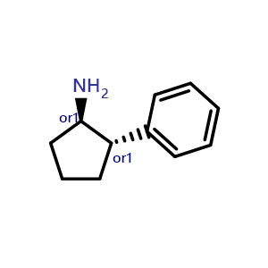 Chemical structure of trans-2-Phenylcyclopentanamine , CAS 6604-06-4, AChemBlock X217045