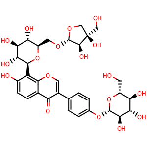 Chemical structure of Mirificin-4'-O-glucoside , CAS 168035-01-6, AChemBlock X217069