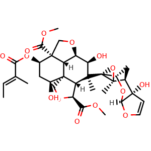 Chemical structure of Azadirachtin B , CAS 106500-25-8, AChemBlock X217110