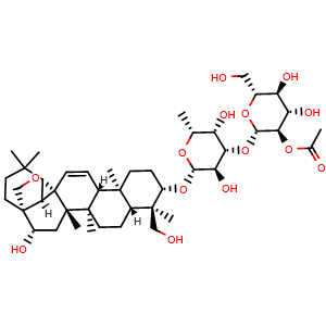 Chemical structure of 2''-O-acetylsaikosaponin A , CAS 102934-42-9, AChemBlock X217119
