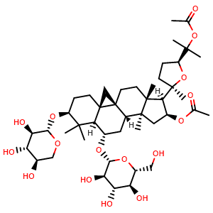 Chemical structure of 16,25-Diacetate cyclosiversioside F , CAS 452919-90-3, AChemBlock X217137