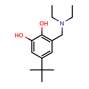 Chemical structure of 5-(tert-butyl)-3-((diethylamino)methyl)benzene-1,2-diol , CAS 857425-93-5, AChemBlock X217154