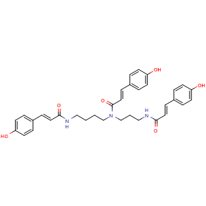 Chemical structure of N1,N5,N10-(E)-tri-p-coumaroylspermidine , CAS 364368-18-3, AChemBlock X217166