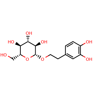 Chemical structure of Hydroxytyrosol 1-O-glucoside , CAS 76873-99-9, AChemBlock X217187