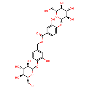 Chemical structure of Protocatechuoylcalleryanin-3-O-beta-glucopyranoside , CAS 1263431-59-9, AChemBlock X217190