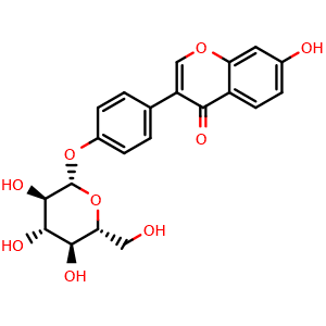 Chemical structure of Daidzein-4'-glucoside , CAS 58970-69-7, AChemBlock X217192