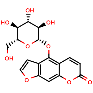 Chemical structure of Bergaptol-beta-glucopyranoside , CAS 131623-13-7, AChemBlock X217197