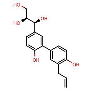 Chemical structure of (1S,2S)-threo-Honokitriol , CAS 1099687-80-5, AChemBlock X217213