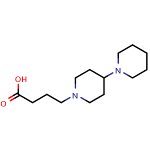Chemical structure of [1,4'-Bipiperidine]-1'-butanoic acid , CAS 189573-37-3, AChemBlock X217256