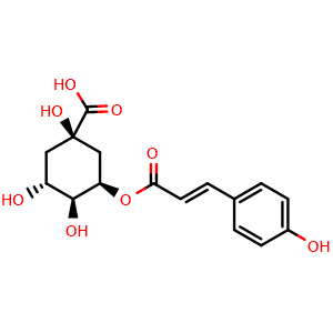 Chemical structure of 5-O-Coumaroylquinic acid , CAS 32451-86-8, AChemBlock X217283