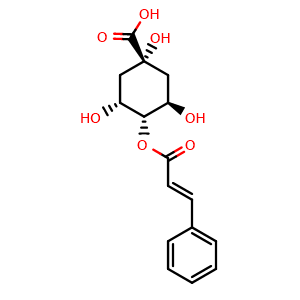 Chemical structure of 4-O-Cinnamoylquinic acid , CAS 5509-70-6, AChemBlock X217284