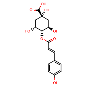 Chemical structure of 4-O-Coumaroylquinic acid , CAS 53539-37-0, AChemBlock X217285