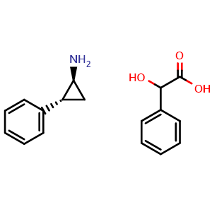 Chemical structure of (1S,2R)-2-phenylcyclopropylamine mandelate , AChemBlock X217299