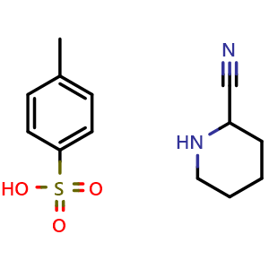 Chemical structure of piperidine-2-carbonitrile 4-methylbenzenesulfonate , CAS 2243710-70-3, AChemBlock X217301