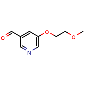 Chemical structure of 5-(2-methoxyethoxy)nicotinaldehyde , CAS 1596694-71-1, AChemBlock X217311