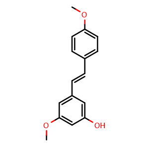 Chemical structure of 3-Hydroxy-4',5-dimethoxystilbene , CAS 58436-29-6, AChemBlock X217335