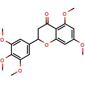 Chemical structure of 3',4',5',5,7-Pentamethoxyflavanone , CAS 479672-30-5, AChemBlock X217355